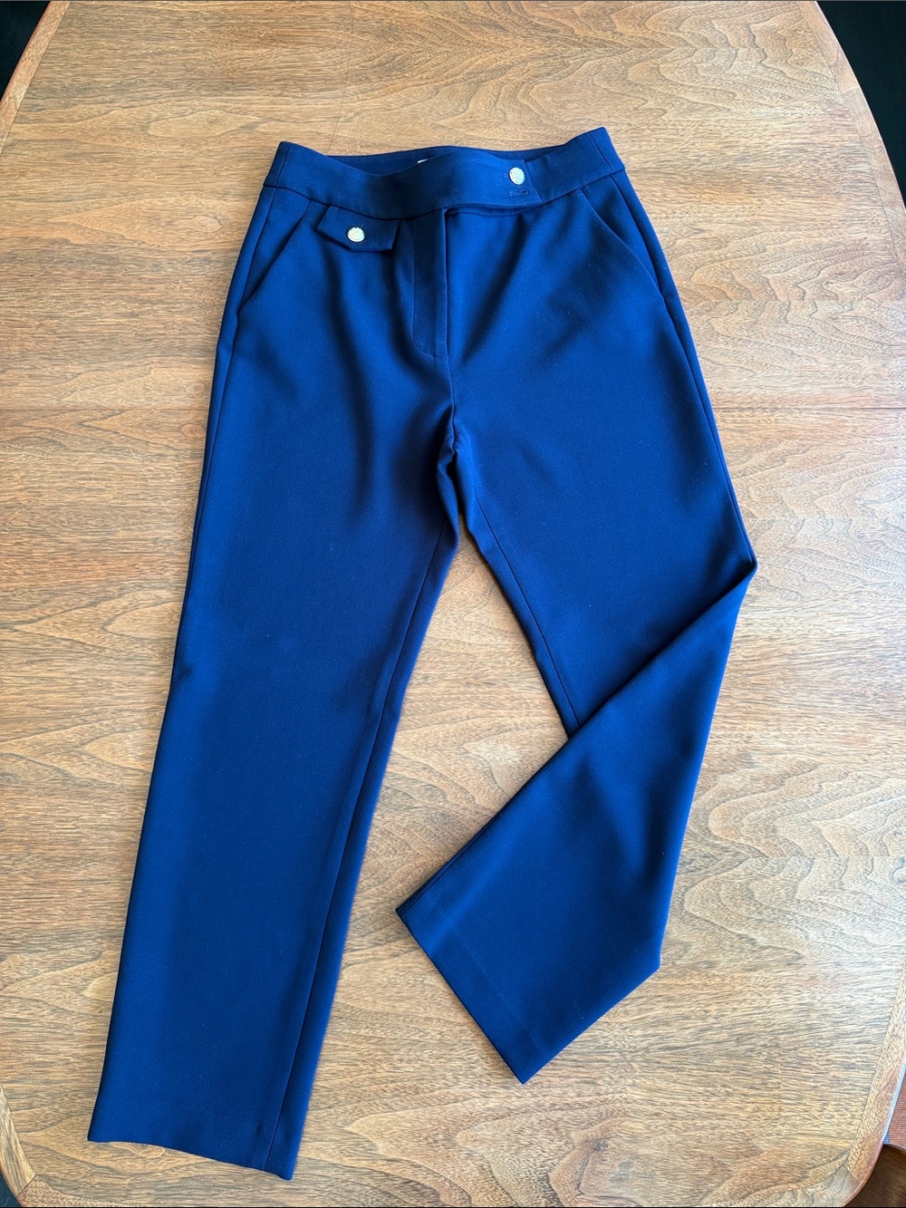 Veronica Beard Navy Tailored Chinos